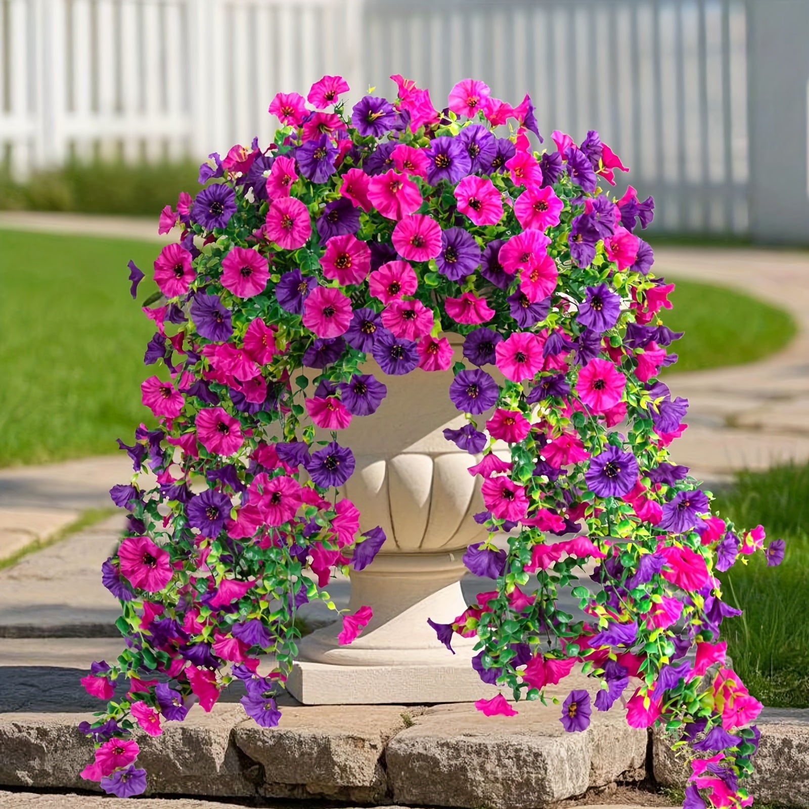 2 piezas de arreglos florales colgantes artificiales vibrantes - Hojas de eucalipto y flores realistas, sin contenedor, perfectos para decoración interior/exterior | Ideal para bodas, Día de la Madre, Día del Padre, San Valentín, Navidad, Año Nuevo, rega
