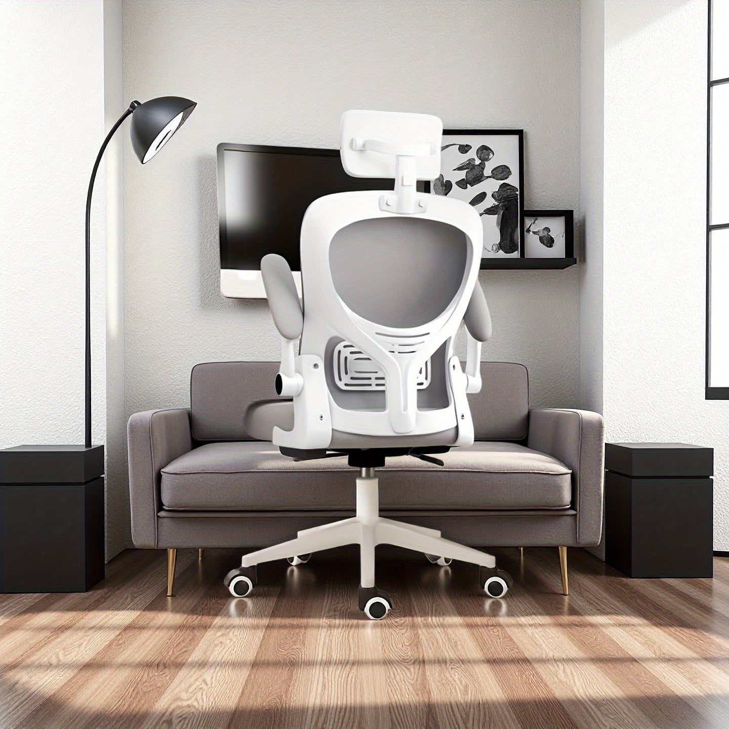 13 Escenas Silla de Oficina Ergonómica con Estructura Ajustable, 11 Regalos Festivos, Inclinación Manual, Superficie Fácil de Limpiar, 3 Colores Disponibles, Giro y Altura Ajustable, Ruedas Incluidas – Hasta 12 Meses