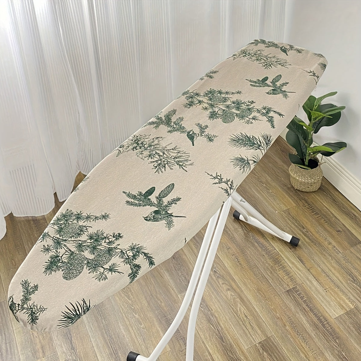 1 pieza, funda de tabla de planchar estándar de 15,02 x 54,0 pulgadas con protección de bordes y alfombrilla antideslizante - Patrón floral azul, material PVC, incluye soporte ajustable, ideal para decoración del hogar y la lavandería, decoración de la l