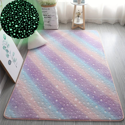 Suave Alfombra con Brillo Nocturno, Alfombra Rectangular Suave y Acogedora con Brillo Nocturno, Lavable a Mano y Perfecta para Dormitorio o Espacio Interior