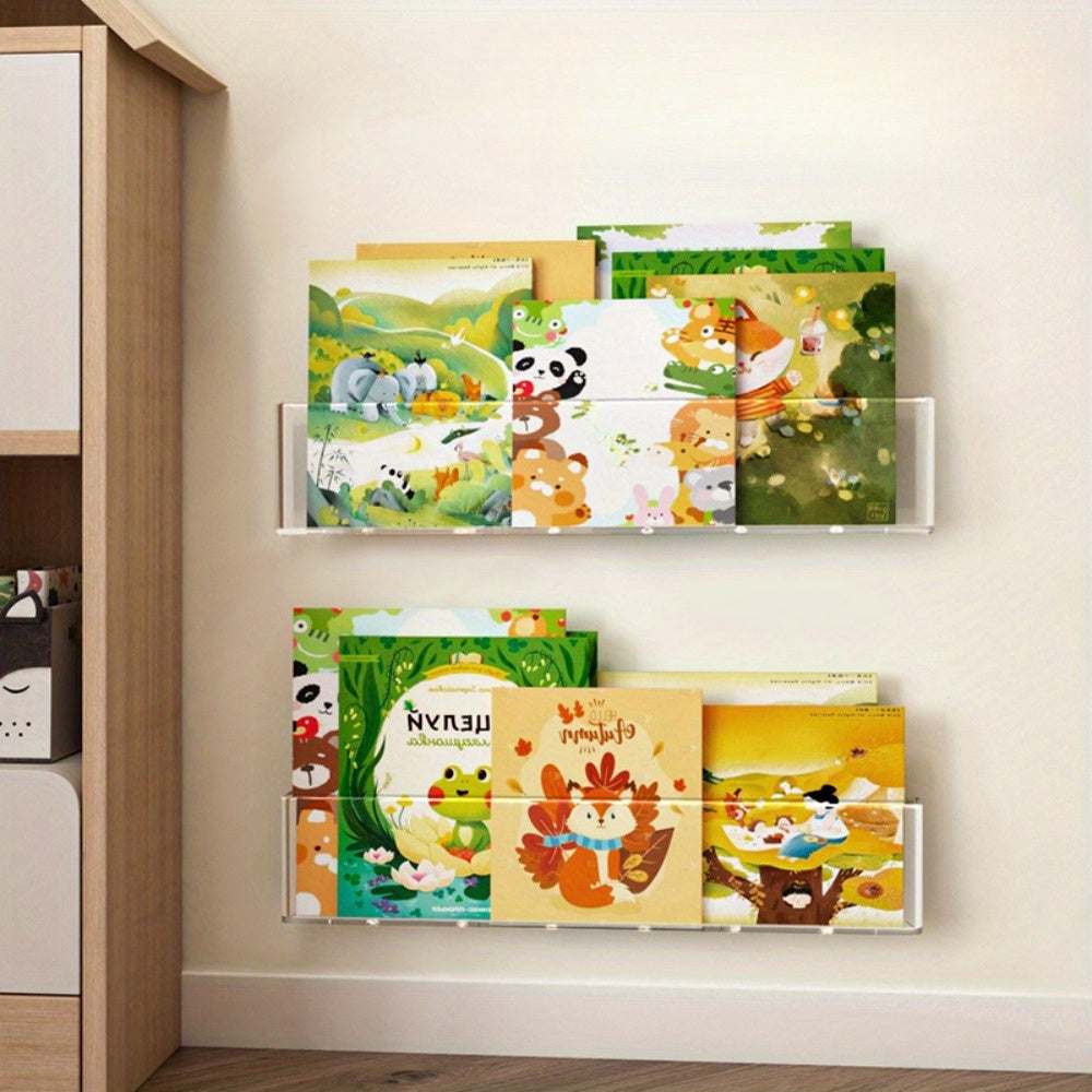 1 unidad Estantería de pared de acrílico transparente contemporáneo - Almacenamiento y exhibición versátil para revistas, materiales de lectura, decoración del hogar - Se adapta a múltiples tipos de habitaciones