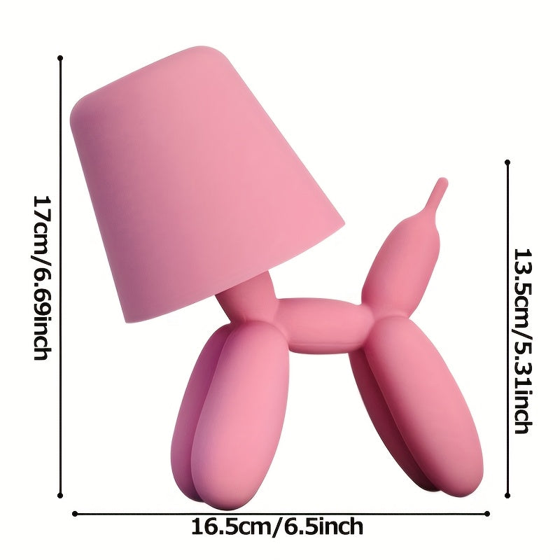 Linterna de Mesa Creativa y Romántica con Globo de Perro Colorido y Interruptor Táctil, Luz de Tres Colores, Soporte para Atenuación Regulable, Batería de Almacenamiento de 2000mAh, Luz de Ambiente de Perro Salchicha, Fiesta de Hotel de Vacaciones, Regal