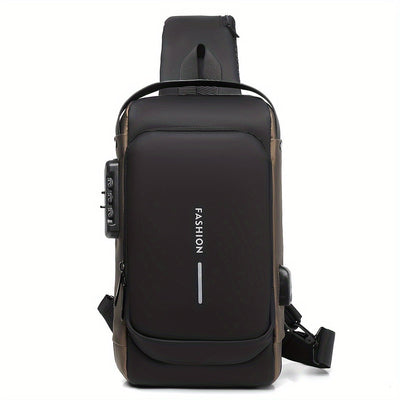 Bolso Antirrobo para Hombres con Puerto de Carga USB - Bandolera Elegante para Motocicleta y Deportes de Ocio, Tela Oxford Duradera, Correa de Hombro Ajustable, Compartimentos con Doble Cremallera