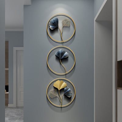 2D Plano, 3 Piezas de Decoración Acrílica Moderna al Estilo Europeo con Ginkgo para Colgar en la Pared sin Marco y Agujeros Pre-perforados para Sala de Estar Dormitorio Guardería Adhesivos Artísticos, 2D Plano