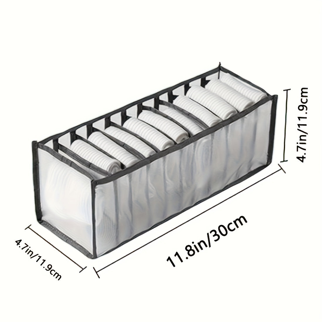 11 Cajas de almacenamiento de calcetines y ropa interior con rejilla: Organizador de armario de malla transparente para ropa interior, calcetines, bufandas, corbatas del hogar - Material de PVC
