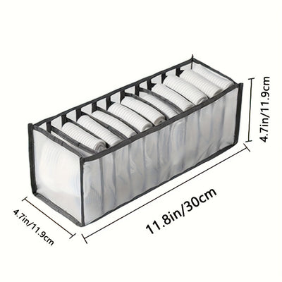11 Cajas de almacenamiento de calcetines y ropa interior con rejilla: Organizador de armario de malla transparente para ropa interior, calcetines, bufandas, corbatas del hogar - Material de PVC