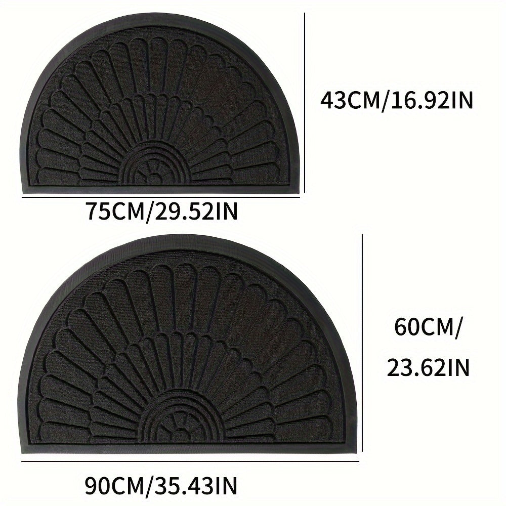 1pc Alfombra de Puerta Exterior Interior - Alfombra de Entrada Semicircular Duradera de Goma Antideslizante para la Puerta delantera para el Exterior Interior Entrada Entrada Trampa de Suciedad Bienvenida para Patas y Zapatos Empapados