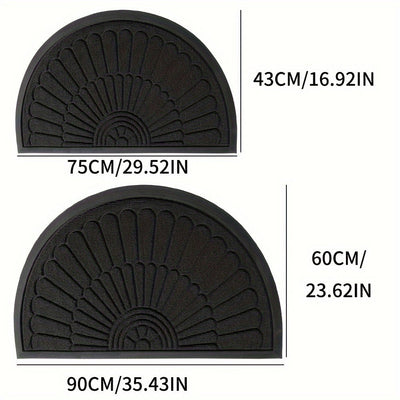 1pc Alfombra de Puerta Exterior Interior - Alfombra de Entrada Semicircular Duradera de Goma Antideslizante para la Puerta delantera para el Exterior Interior Entrada Entrada Trampa de Suciedad Bienvenida para Patas y Zapatos Empapados