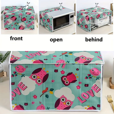 1 pieza, cubierta de polvo para microondas con diseño de gato lindo y calabaza, tejido de poliéster Oxford duradero, envuelve el horno microondas para decoración de cocina, fácil de limpiar, protege superficies y electrodomésticos, protector de electrodo