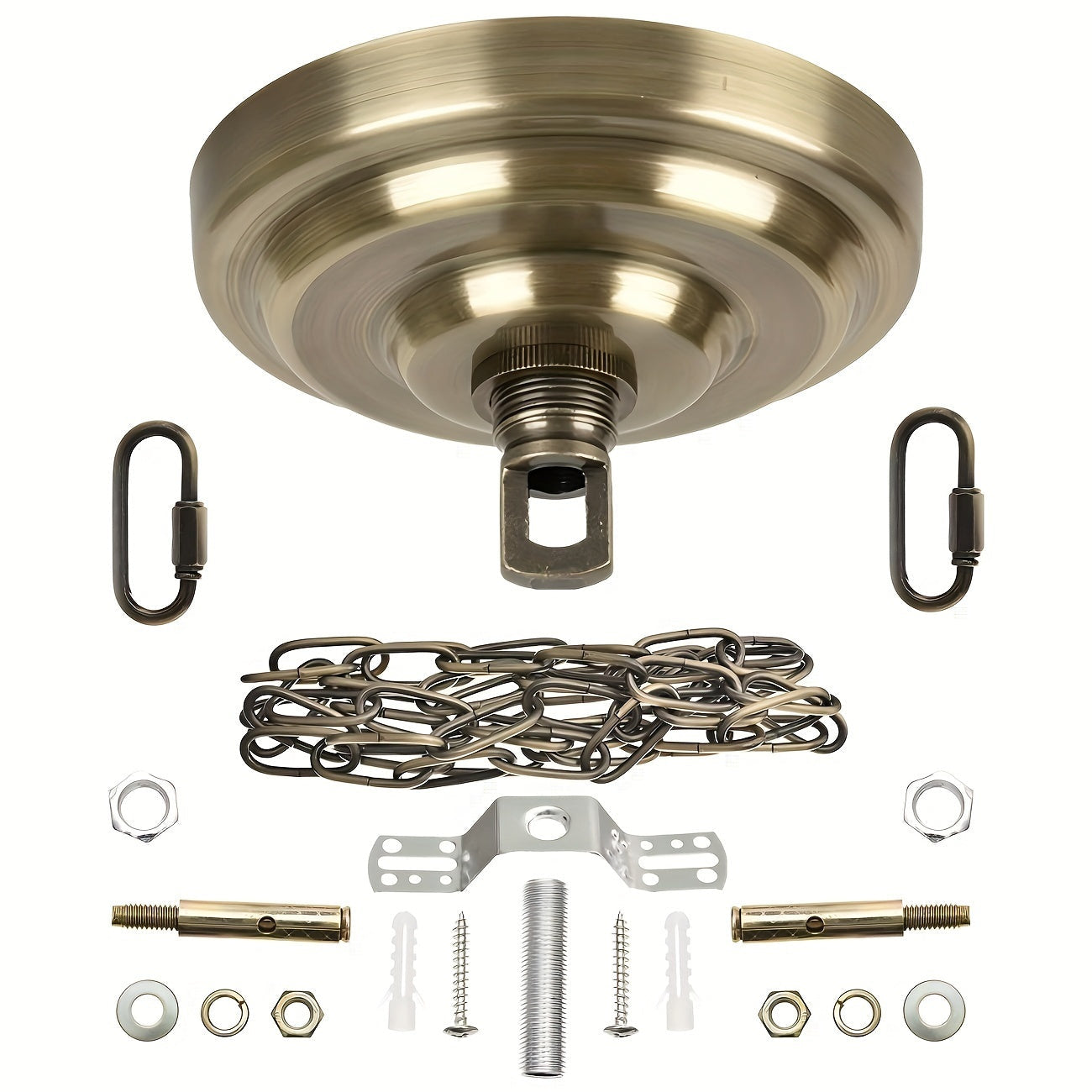 Kit de Tejado de Bronce Vintage de Alta Resistencia con Cadena de Luz Colgante de 97.54cm - Fácil Instalación, Alta Capacidad de Carga para Lámparas de Araña y Luces de Techo
