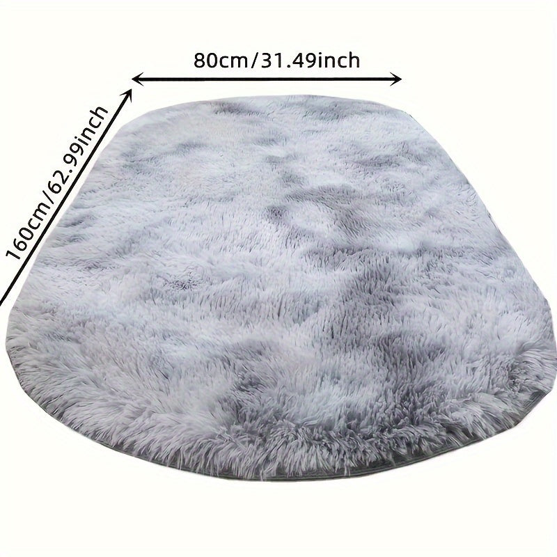 Alfombra de área ovalada de lujo de piel sintética suave - Suave, antideslizante, lavable a mano, duradera, para dormitorio, sala de estar, decoración del hogar, fácil mantenimiento - Fibra de poliéster, oficina, dormitorio, uso en la habitación