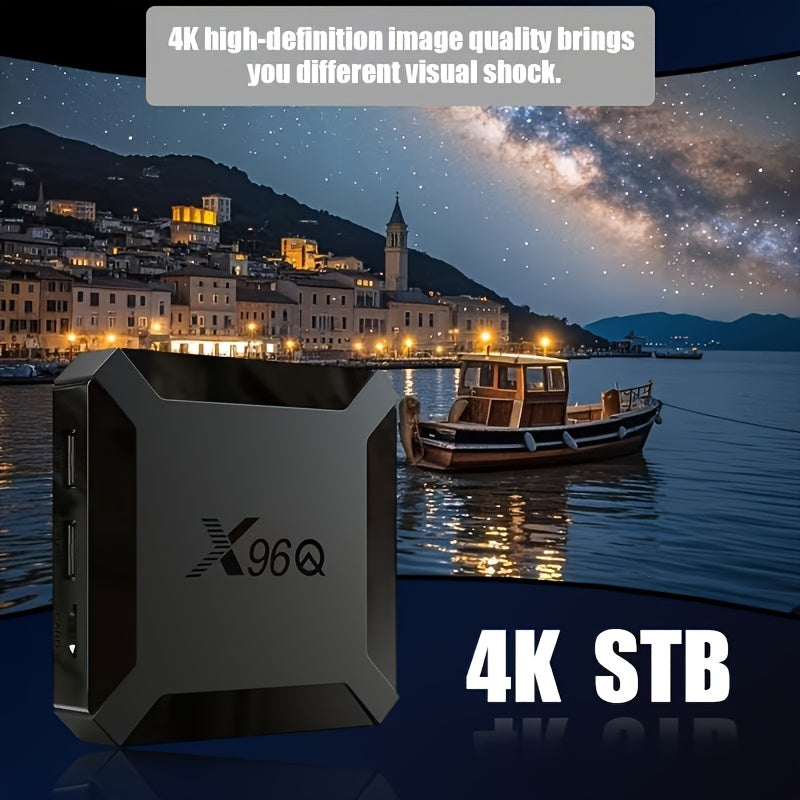 LOONGYU X96Q Smart TV Box con Allwinner H313 Quad Core A53, 4K 3D HDR, USB 2.0 dual, Type-C, inalámbrico, Miracast, control remoto, diseño compacto, enchufe de EE. UU. para transmisión y medios, Android 10.0, dispositivo de transmisión, accesorio moderno