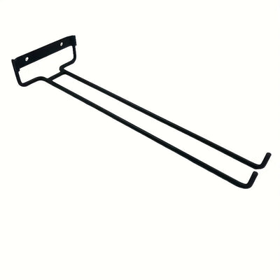 3-Pack/2-Pack/1-Pack Estante para colgar copas de vino de metal negro, soporte para copas invertido montado en la pared, organizador de copas de vino de una sola fila para el hogar, almacenamiento de cocina, organización conveniente de gabinetes y cajone
