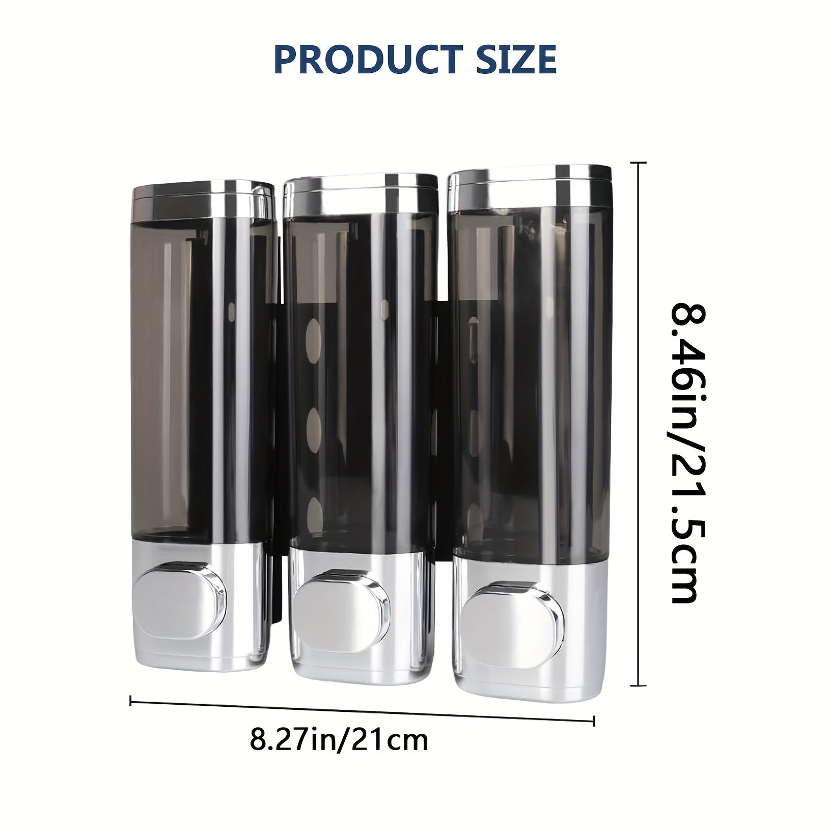 1pc Dispensador de Ducha Montado en Pared 3-en-1 - Organizador con Múltiples Compartimentos para Champú, Gel de Baño y Acondicionador - Plástico Duradero, Montaje en Pared o Uso Independiente, Sin Necesidad de Electricidad - Para Baño, Cocina u Hotel