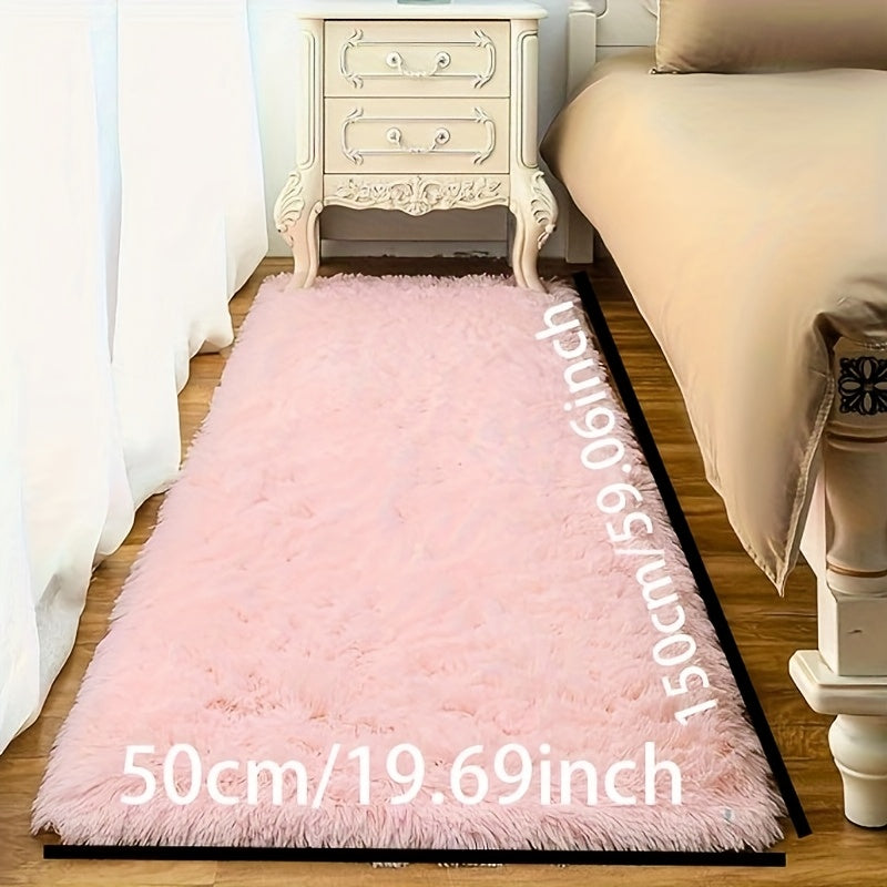 1 pieza de Alfombra Larga Rosa de Peluche, Suave y Cómoda en Color Beige Claro, Esponja Elástica Insonorizante para el Suelo con Sensación de Pies, Decoración Interior que No Se Caiga, Fuerte y Duradera Fácil de Cuidar, Adecuada para Dormitorio, Alcoba,
