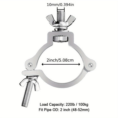 Gancho de sujeción para luces de escenario de aleación de aluminio, hebilla universal cruzada para andamios y accesorio conector para tubos redondos, compatible con focos LED PAR móviles de haz y spot