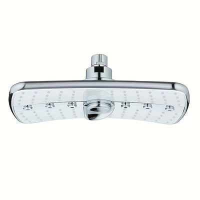 Experiencia refrescante] Cabezal de ducha multifunción de alta presión con 3 modos ajustables: lluvia, lluvia turbo y chorro de masaje - Diseño rectangular para montar en la pared, accesorios para ducha