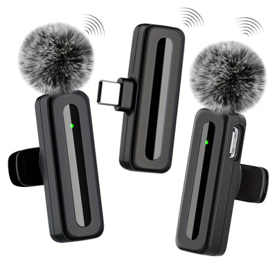 Micrófono inalámbrico lavaliere para teléfonos inteligentes de tipo C, Android, clip-on, plug and play, mini micrófono lavaliere para teléfono, entrevistas de video, vlogs.