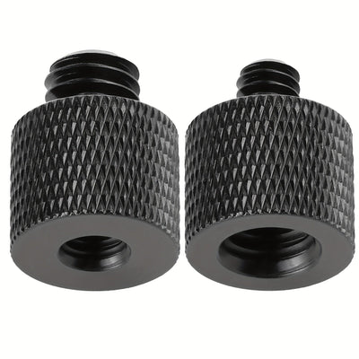Conector de tornillo masculino a femenino de 1/4 a 3/8 - Duradero, metal negro, ideal para soportes de micrófono, trípodes de cámara y monitores, adaptador de trípode de cámara | Acabado elegante | Construcción duradera, adaptador de tornillo