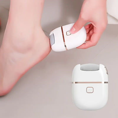 1 pieza de limpiador de pies eléctrico recargable - Pulido de cuero grueso, recargable por USB, portátil y fácil de usar, ideal para pies rotos y secos de cuidado beige claro, limpiador de pies, herramienta de cuidado de la piel, diseño elegante, constru