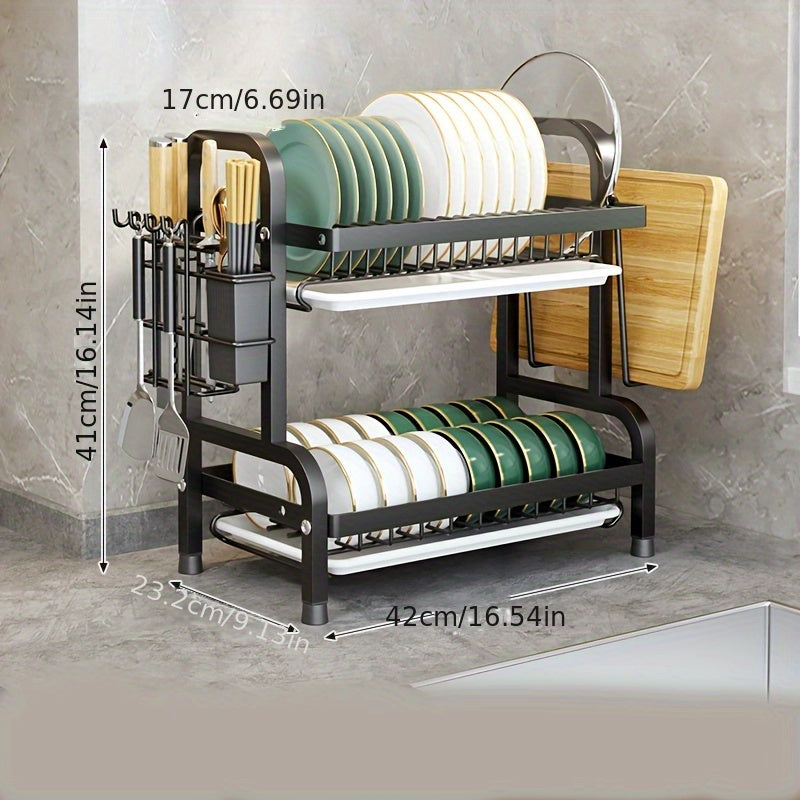 1 Pieza Caja de Almacenamiento para Cocina de Acero Inoxidable con Sistema de Drenaje - Organizador Multifuncional para Tazones, Platos y Cubiertos - Servicio Duradero para Alimentos
