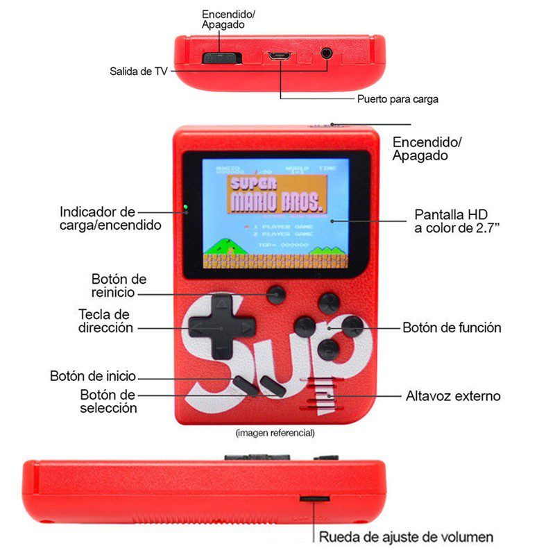 Mini Consola 400 Juegos En 1 Sup Game Retro Box + Control RF SUP400