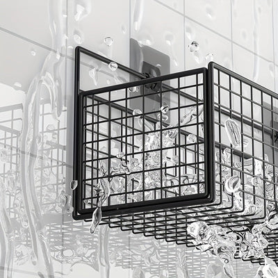 Cesta de almacenamiento de metal para montar en la pared, Organizador de estantería de baño rústico, Soporte de inodoro de tocador sin taladro, Libre de formaldehído, Accesorio de baño de metal, sin necesidad de electricidad ni batería para el baño