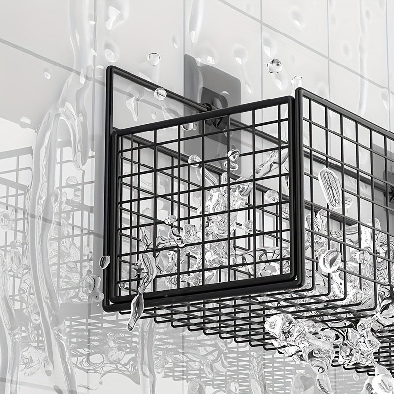 Cesta de almacenamiento de metal para montar en la pared, Organizador de estantería de baño rústico, Soporte de inodoro de tocador sin taladro, Libre de formaldehído, Accesorio de baño de metal, sin necesidad de electricidad ni batería para el baño