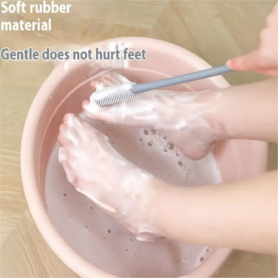 1 pieza de esponja suave de silicona para dedos y pies - Cepillo exfoliante suave y hipoalergénico para piezas muertas de color beige claro, no necesita energía, diseño portátil y viajero para piezas suaves de color beige claro y removido de pies, herram
