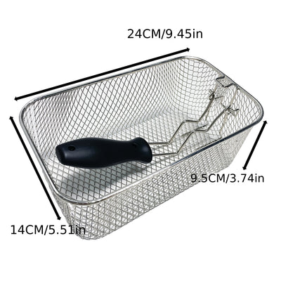 Cesta de freidora 1pc, cesta de freír/vapor plegable, colador de cesta de freír doméstico, red de filtración de freír, herramienta de cocina para papas fritas, filtro de freír de aceite, colador de cesta de freír para cocina Eid Al-Adha Mubarak