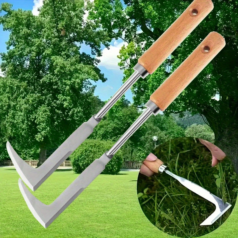 Juego de 2 instrumentos de desmalezamiento versátiles, diseñados para desmalezar y arrancar, dispositivo de desmalezamiento de grietas, cortadora de césped, excavadora de plantas salvajes, cortadora de jardín al aire libre, herramientas esenciales de jar