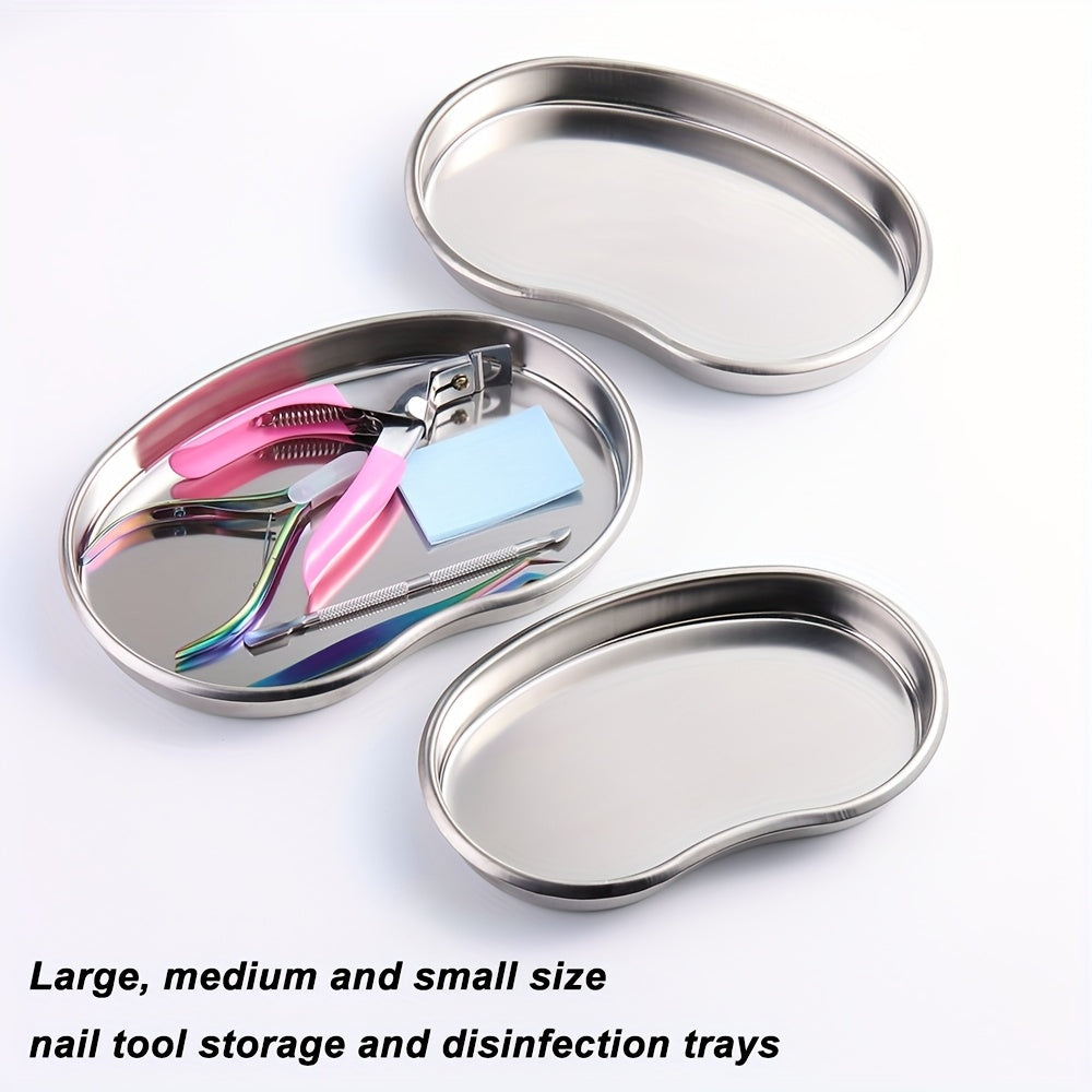 Bandeja de Almacenamiento o Desinfección para Herramientas de Uñas en Tamaño Grande, Mediano y Pequeño, Ideal para Estudio de Manicura y DIY
