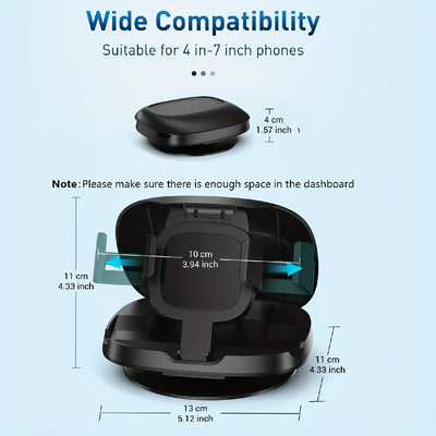 Soporte de coche con ventosa giratoria de 360° para teléfonos, Soporte de navegación para tablero con mecanismo de bloqueo