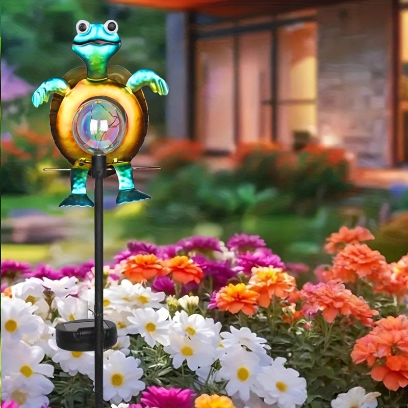 【1 Pieza】Luz Solar en Forma de Tortuga para Suelo, Estatua Decorativa Exterior, Adorno para Patio y Senderos del Jardín, Regalo para el Día del Padre y Festival del 5 de Mayo. Luz que Brilla en la Oscuridad - Ornamento de Paisaje con Figura de Tortuga Ma