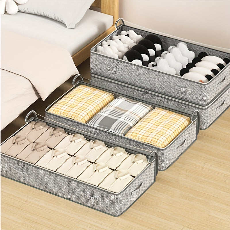 1 Bolsa de Almacenamiento Grande para Debajo de la Cama - Organizador Plegable de Poliéster Duradero con Cierre Seguro para Ropa, Edredones y Ropa de Cama | Contenedor Multifuncional Ahorrador de Espacio, Organizador de Mantas | Almacenamiento Plegable |