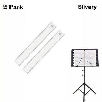 2 Pack Aiwellkay Iluminación de Escenario, Luz LED Delgada Tricolor con Sensor de Movimiento Inteligente, Soporte Magnético Recargable para Instrumentos