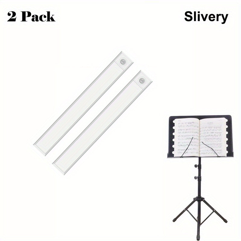 2 Pack Aiwellkay Iluminación de Escenario, Luz LED Delgada Tricolor con Sensor de Movimiento Inteligente, Soporte Magnético Recargable para Instrumentos