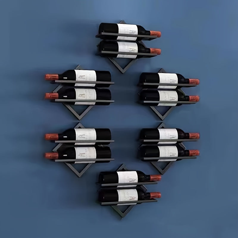 1pc Estante de Vino Montado en Pared para Botella Única - Diseño Ahorrador de Espacio en Metal con Acabado Mate, Almacenamiento Seguro y Estilo Minimalista Moderno para Barra del Hogar, Cocina, Comedor, Decoración Contemporánea, Acabado Elegante