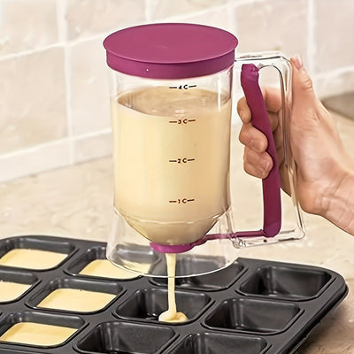 Separador y dispensador de masa para cupcakes - una herramienta de medición de taza de funel portátil para hornear sin desorden.