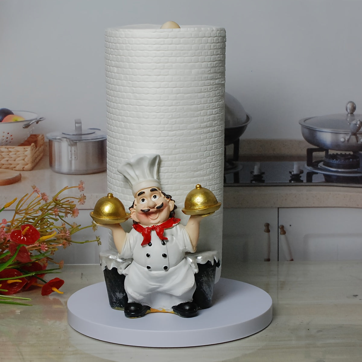 Soporte para toallas de papel de chef con doble bandeja, 1 unidad
