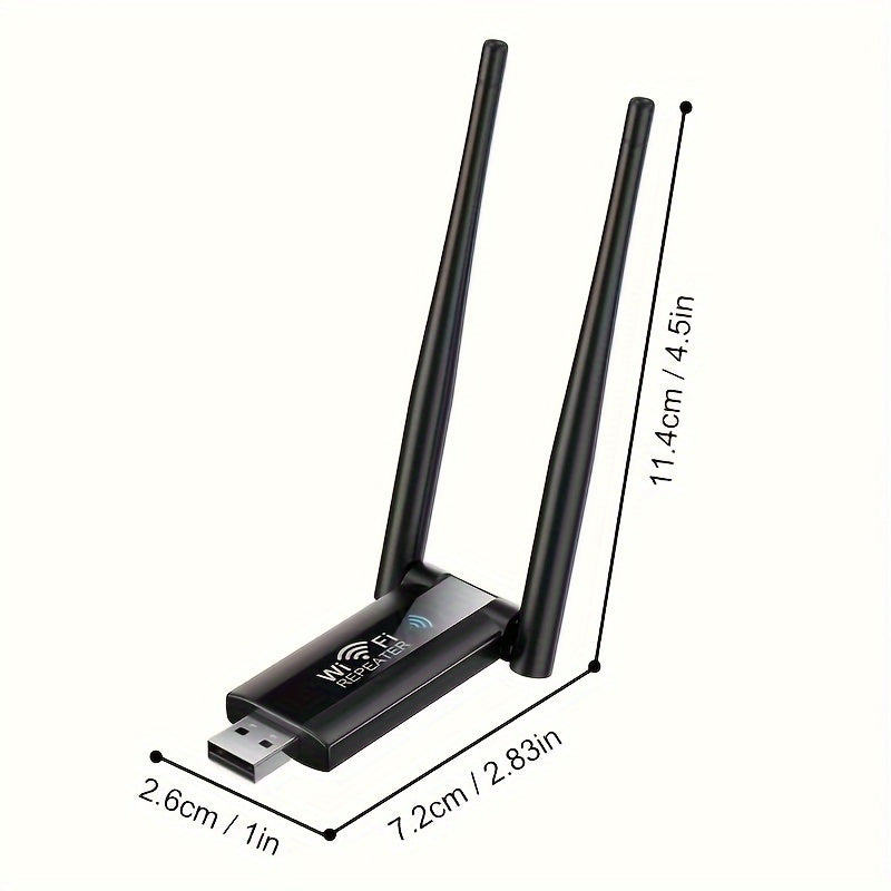 Amplificador de Señal WiFi de Alta Potencia 300Mbps, Repetidor Inalámbrico Portátil con Alimentación USB para Cobertura Interior Más Fuerte, Amplifica la Señal WiFi para Uso en Hogar y Oficina, No Requiere Batería, Amplificador de Wifi Interior | Accesor