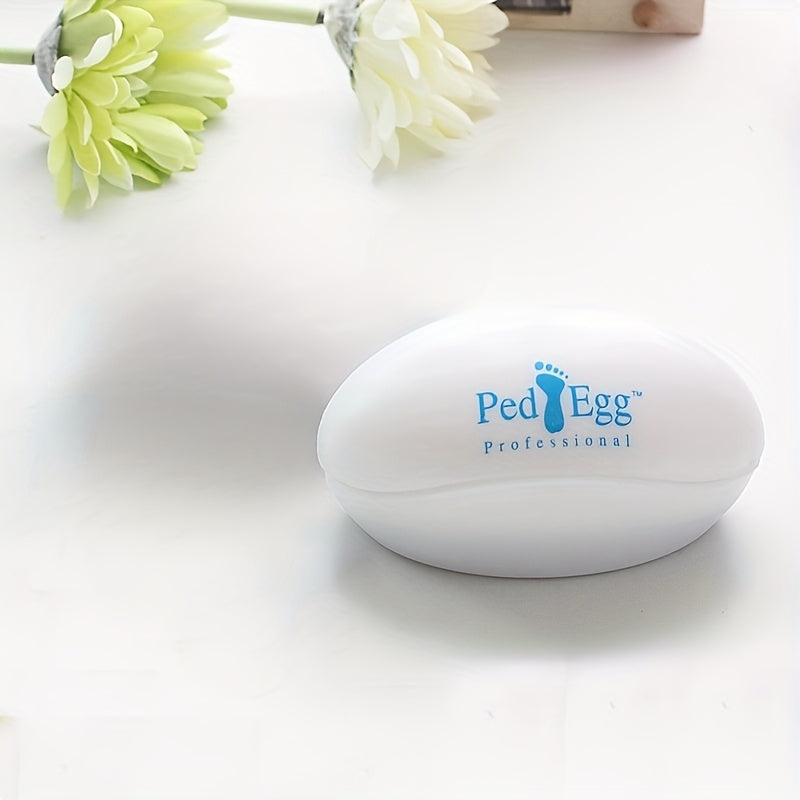 1 pieza Lima para Pies y Manos en Forma de Huevo - Acero Inoxidable Exfoliante Color Claro Beis, Herramienta de Fregado Sin Olor, No Necesita Batería para Cuidados de Pedicura y Manicura en Casa