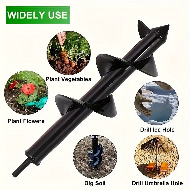 Juego de brocas para barrena de jardín para taladro hexagonal de 3/8": 45 cm/17,72 pulgadas de largo, diseño en espiral para plantar y excavar hoyos para postes