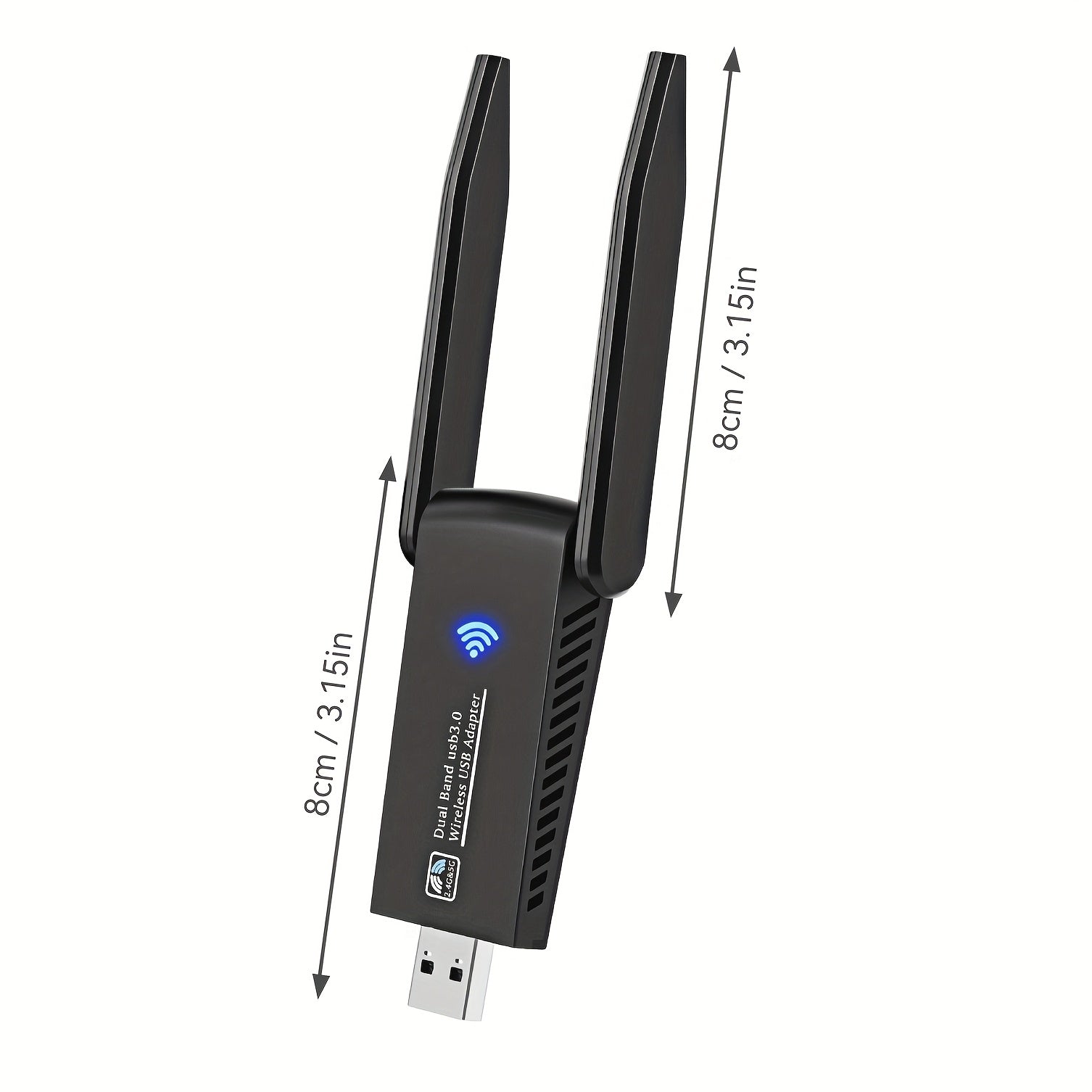 Adaptador WiFi USB AC1300M de doble banda - Adaptador de red inalámbrica de doble banda 2.4GHz/5GHz para portátil/ordenador, sin controlador, compatible con Windows Vista/XP/7/8/10/11, solución WiFi portátil | Diseño negro elegante | Modo de alimentación