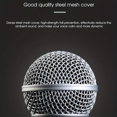 Micrófono inalámbrico Bomge SM58 profesional de metal con forma de corazón, dinámico y acústico, para uso en vivo, adecuado para actuaciones en escena, grabación de DJ, actuaciones vocales y transmisión en vivo, con conectores XLR de 3 metros y 6,35 mm.