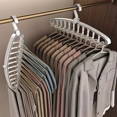 Percha Plegable para Uso Doméstico, Dormitorio de Estudiantes, Multifuncional Mágica con 11 Agujeros para Secar Ropa, Artefacto de Almacenamiento Montado en la Pared, Secado Eficiente de Ropa | Solución de Almacenamiento Moderna | Percha Versátil, Percha