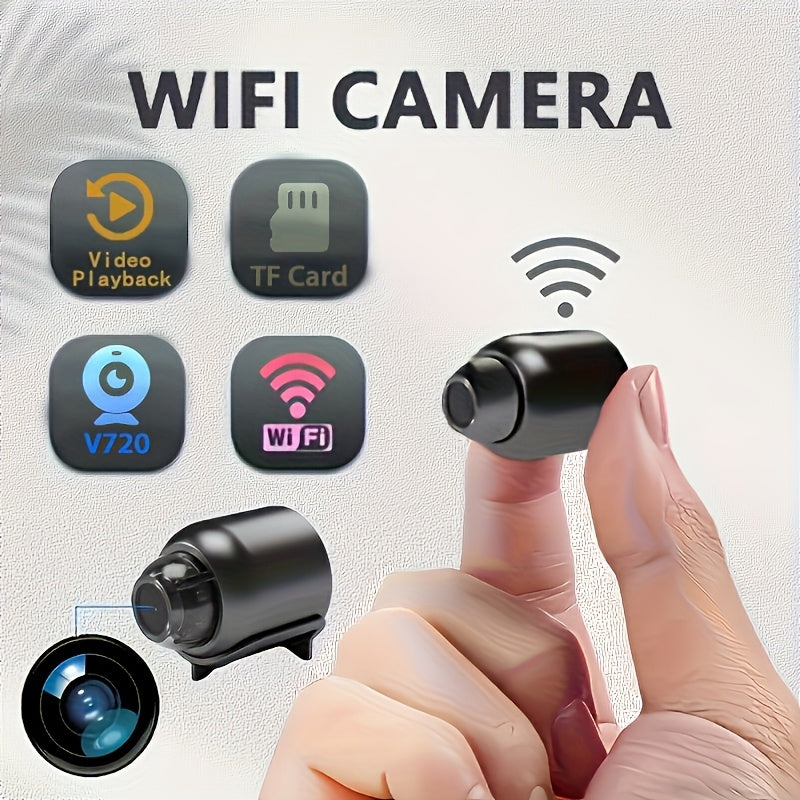 1 cámara de vigilancia con conexión WiFi, micrófono y soporte, controlada y monitoreable a través de una aplicación móvil, ideal para uso doméstico