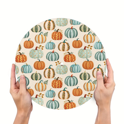 Tapete de música de disco de 12 pulgadas con patrón de calabaza de Acción de Gracias - Vinilo negro, 3 mm de grosor, antiestático, reducción de ruido y polvo, ideal para DJs, karaoke y práctica de música en casa, equipo de músicos
