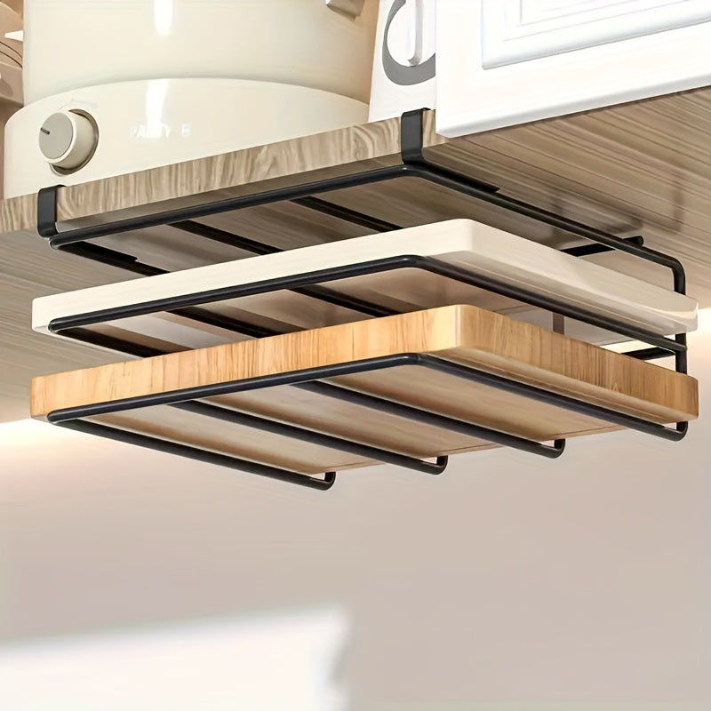 Gancho de Cocina de Acero Inoxidable con Tabla de Cortar - Organizador de Montaje en Pared Fácil de Instalar para Puertas de Armarios, Perfecto para Colgar Toallas y Herramientas en la Cocina o Baño
