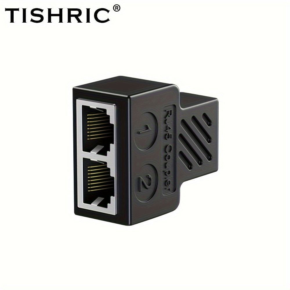 Divisor Ethernet Gigabit TISHRIC - Adaptador de Conector RJ45 de 1 a 2 Puertos, Acabado Mate, Hembra a Hembra